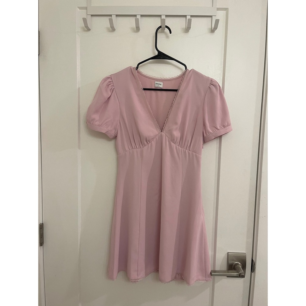 Aritzia Sunday Best Coquette Pink Mini Dress V Neck Old Money